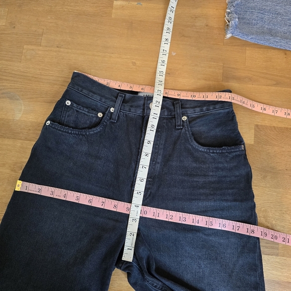 Agolde 90's Pinch Waist Nix Denim Jean Shorts Black Dark Modest 27 - Picture 9 of 9